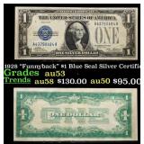 1928 $1 Blue Seal Silver Certificate 'Funnyback' G