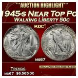 1945-s Walking Liberty Half Dollar Near Top Pop 50