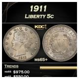 1911 Liberty Nickel 5c Grades ms65+