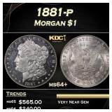 1881-p Morgan Dollar $1 Grades ms64+