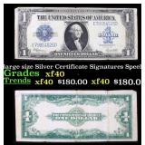 1923 $1 large size Silver Certificate Grades xf Si