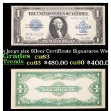 1923 $1 large size Silver Certificate Grades Selec