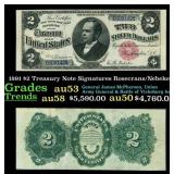 1891 Rosecrans/Nebeker $2 Treasury Note Grades Sel