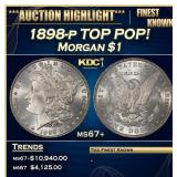 1898-p Morgan Dollar TOP POP! $1 ms67+ SEGS