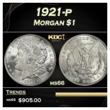 1921-p Morgan Dollar $1 Grades ms66