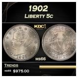 1902 Liberty Nickel 5c ms66 SEGS