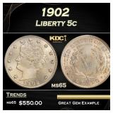 1902 Liberty Nickel 5c Grades ms65