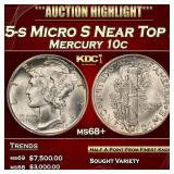 1945-s Micro S Mercury Dime Near Top Pop 10c ms68+