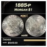 1885-p Morgan Dollar $1 Grades ms66