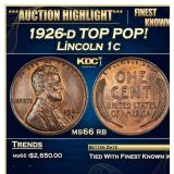 1926-d Lincoln Cent TOP POP! 1c ms66 rb SEGS