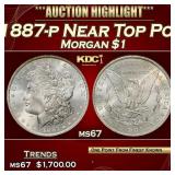 1887-p Morgan Dollar Near Top Pop $1 ms67 SEGS