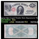 1917 $1 Large Size Legal Tender Note Grades f+ Sig