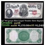 1907 $5 Large Size Legal Tender Note 'WoodChopper'