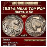 1931-s Buffalo Nickel Near Top Pop 5c ms67 SEGS