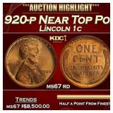 1920-p Lincoln Cent Near Top Pop! 1c ms67 rd SEGS