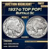 1937-d Buffalo Nickel TOP POP! 5c ms68+ SEGS