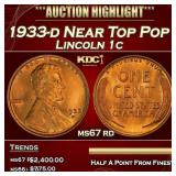 1933-d Lincoln Cent Near Top Pop 1c ms67 rd SEGS