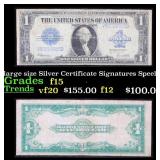 1923 $1 large size Silver Certificate Grades f+ Si
