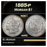 1885-p Morgan Dollar $1 Grades ms62