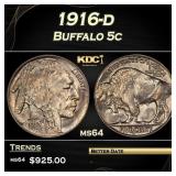 1916-d Buffalo Nickel 5c Grades ms64