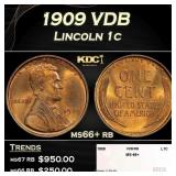 1909 VDB Lincoln Cent 1c ms66+ rb SEGS