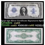 1923 $1 large size Silver Certificate Grades Selec