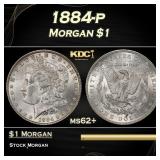 1884-p Morgan Dollar $1 Grades ms62+