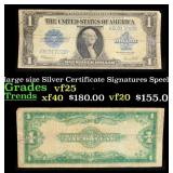 1923 $1 large size Silver Certificate Grades vf+ S