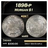 1898-p Morgan Dollar $1 Grades ms65