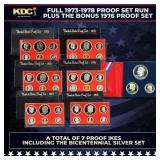 1973-1978 Proof Set Run Plus Bonus Silver Bicenten