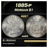 1885-p Morgan Dollar $1 Grades ms63