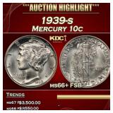 1939-s Mercury Dime 10c ms66+ FSB SEGS