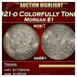 1921-d Morgan Dollar Colorfully Toned  $1 ms66+ SE