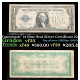 1928D $1 Blue Seal Silver Certificate "Funnyback"