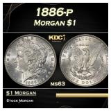 1886-p Morgan Dollar $1 Grades ms63