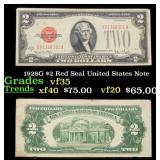 1928G $2 Red Seal United States Note Grades vf++