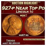 1927-p Lincoln Cent Near Top Pop! 1c ms67 rd SEGS