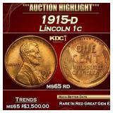 1915-d Lincoln Cent 1c ms65 rd SEGS