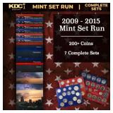 2009-2015 Mint Set Run 204 Coins 7 Complete Sets