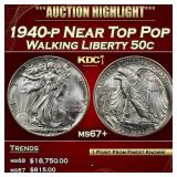 1940-p Walking Liberty Half Dollar Near Top Pop 50