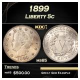1899 Liberty Nickel 5c Grades ms65