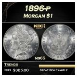 1896-p Morgan Dollar $1 Grades ms65