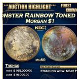1881-s Morgan Dollar Monster Rainbow Toned TOP POP