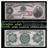1891 Rosecrans/Nebeker $2 Treasury Note Grades xf