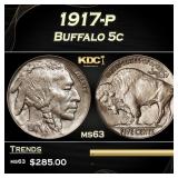 1917-p Buffalo Nickel 5c Grades ms63