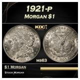 1921-p Morgan Dollar $1 Grades ms63