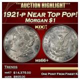 1921-p Morgan Dollar Near Top Pop! $1 ms66+ SEGS