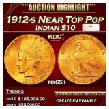 1912-s Gold Indian Eagle Near Top Pop $10 ms65+ SE