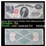 1917 $1 Large Size Legal Tender Note Grades f+ Sig