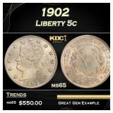 1902 Liberty Nickel 5c Grades ms65